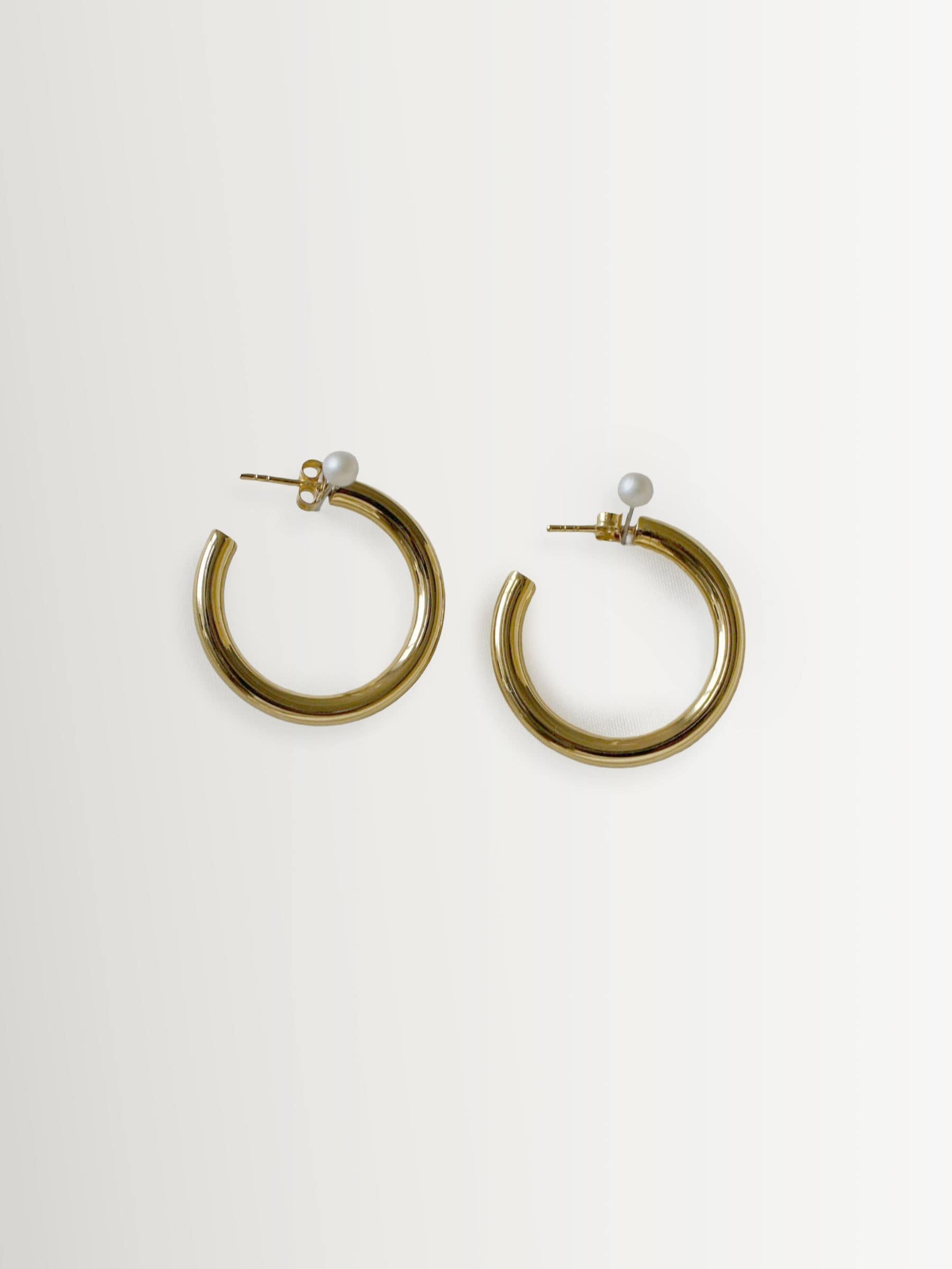Otiumberg gold vermeil chunky hoop earrings (British brand)
