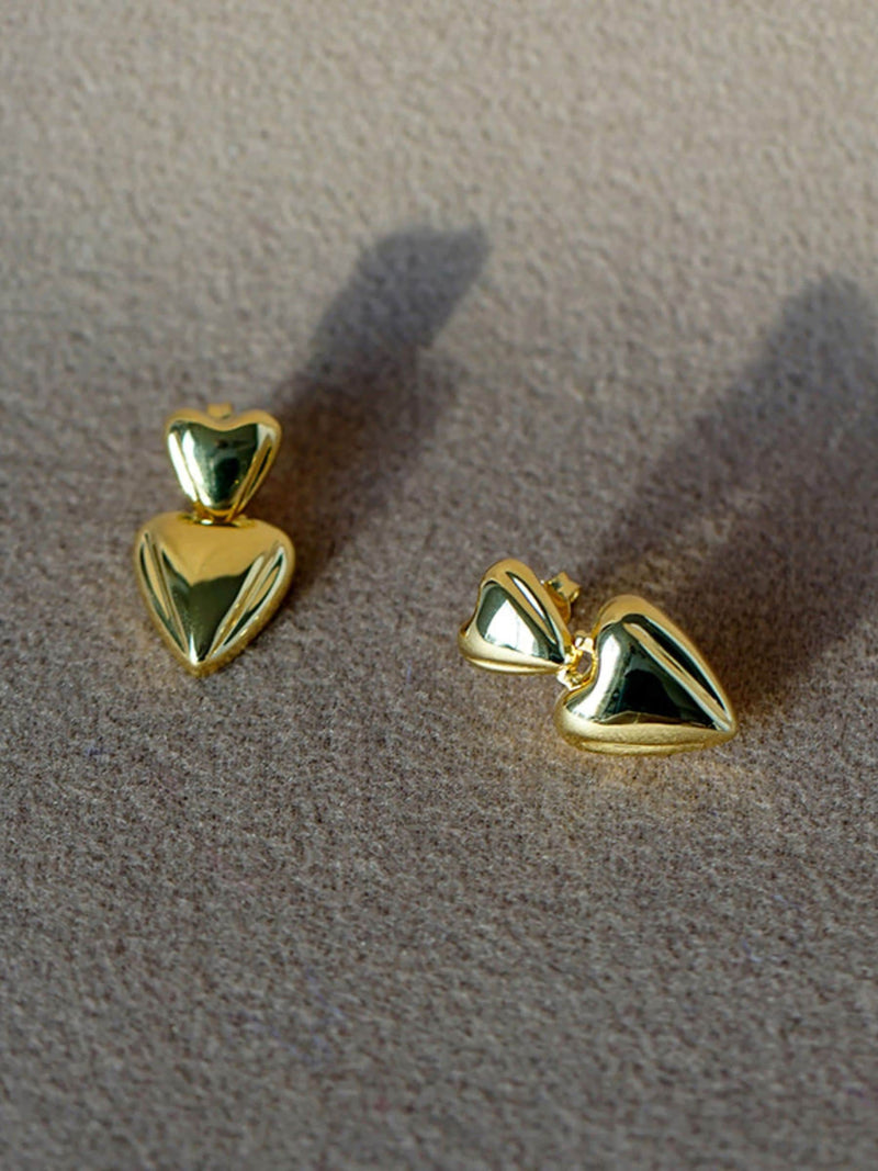 Otiumberg gold vermeil heart earrings, UK version