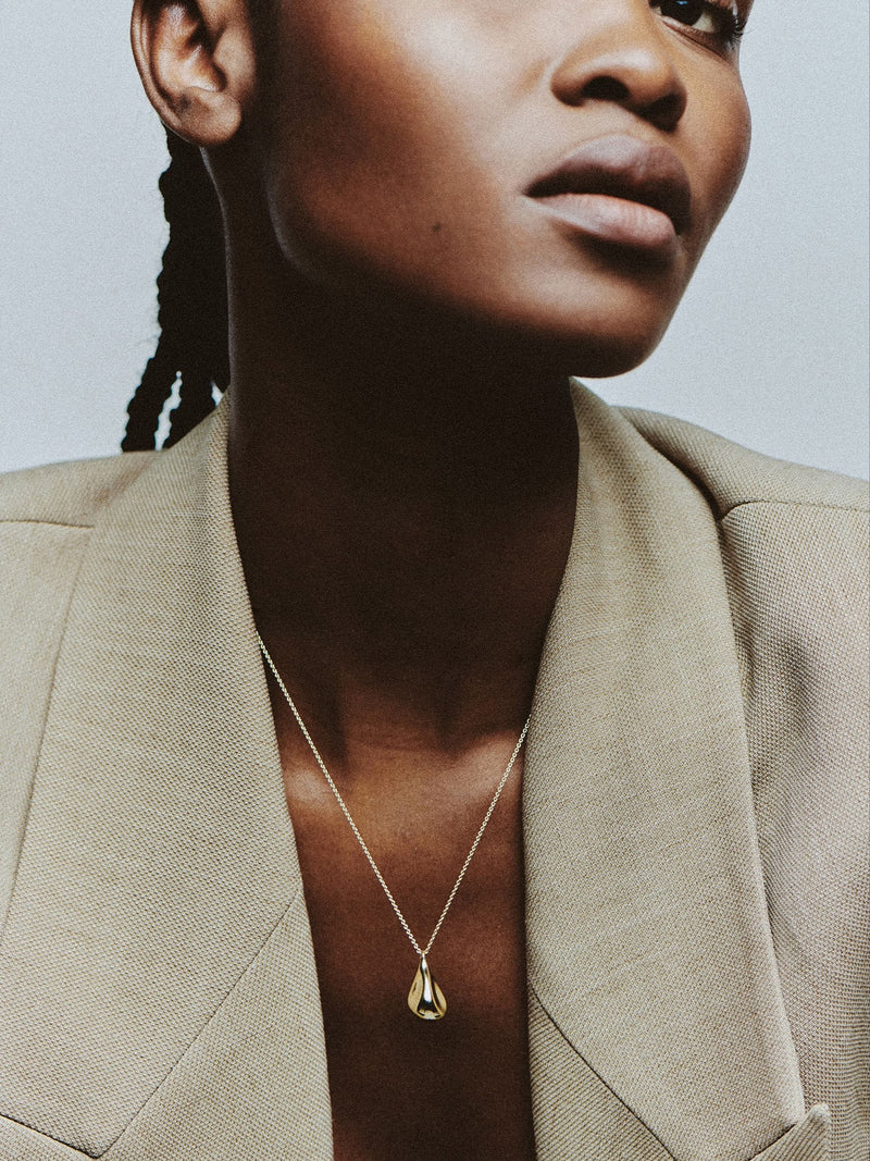 Otiumberg gold vermeil fluid pebble necklace (British brand)