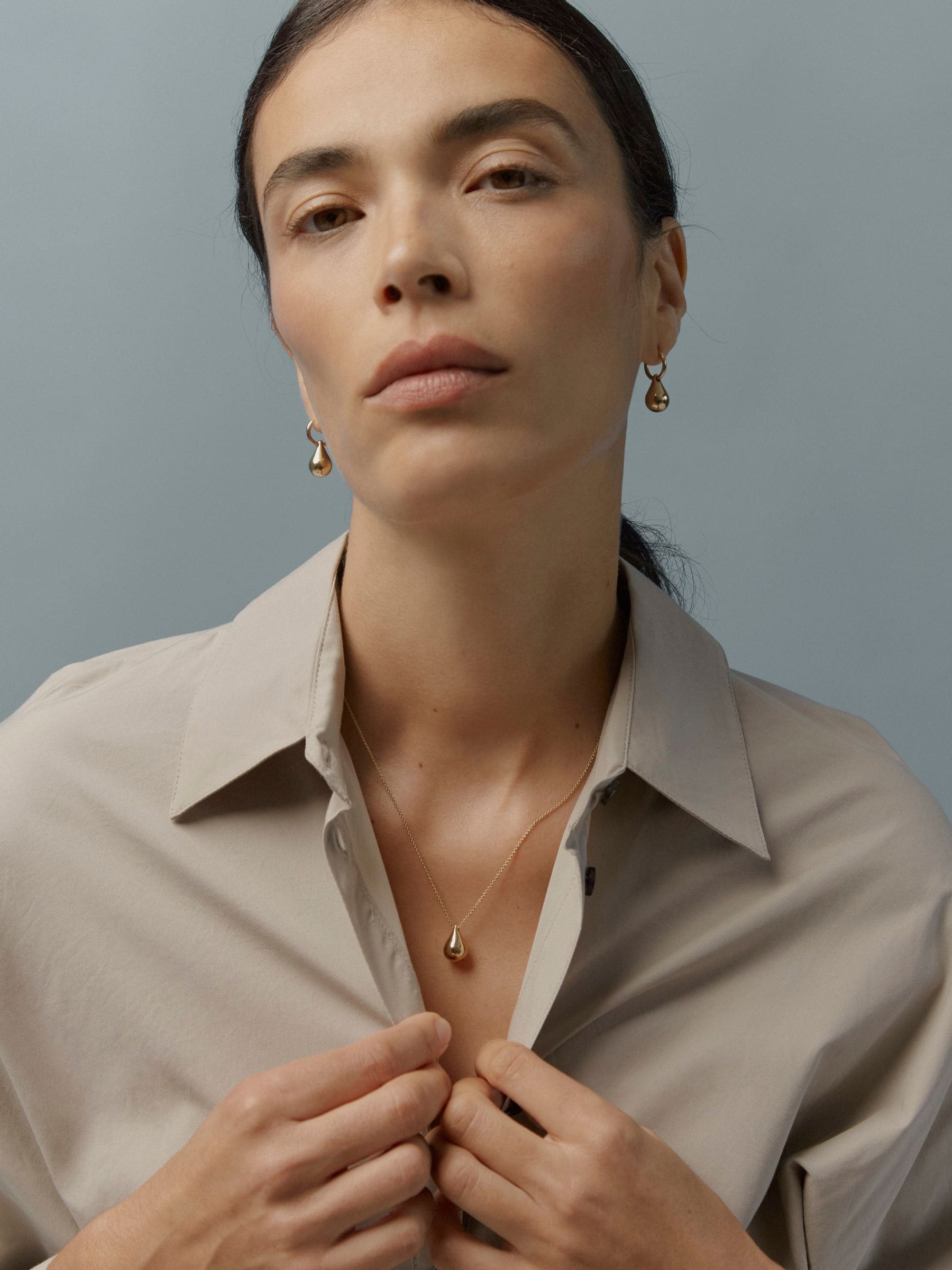 Otiumberg gold vermeil Stilla earrings, imported from the UK