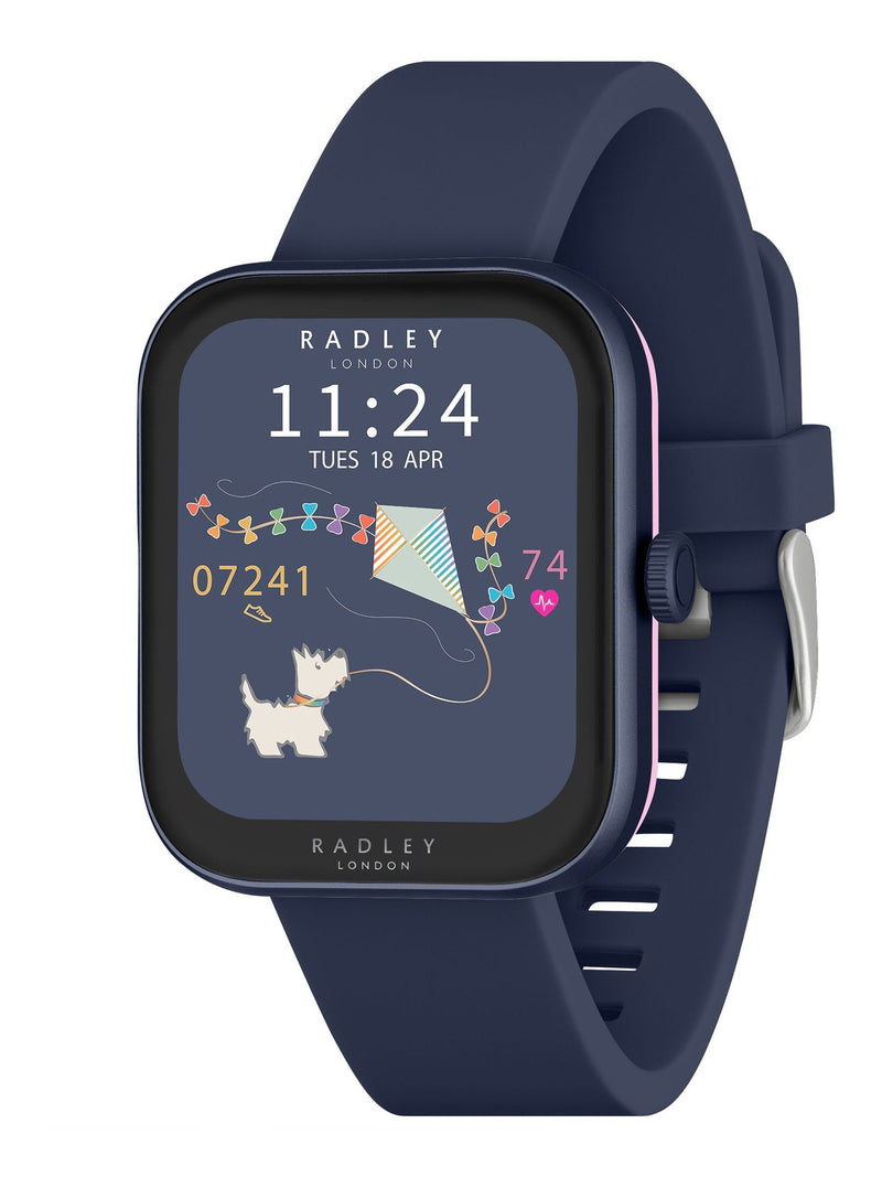 Radley Series 32 smartwatch with blue silicone strap, imported from the UK