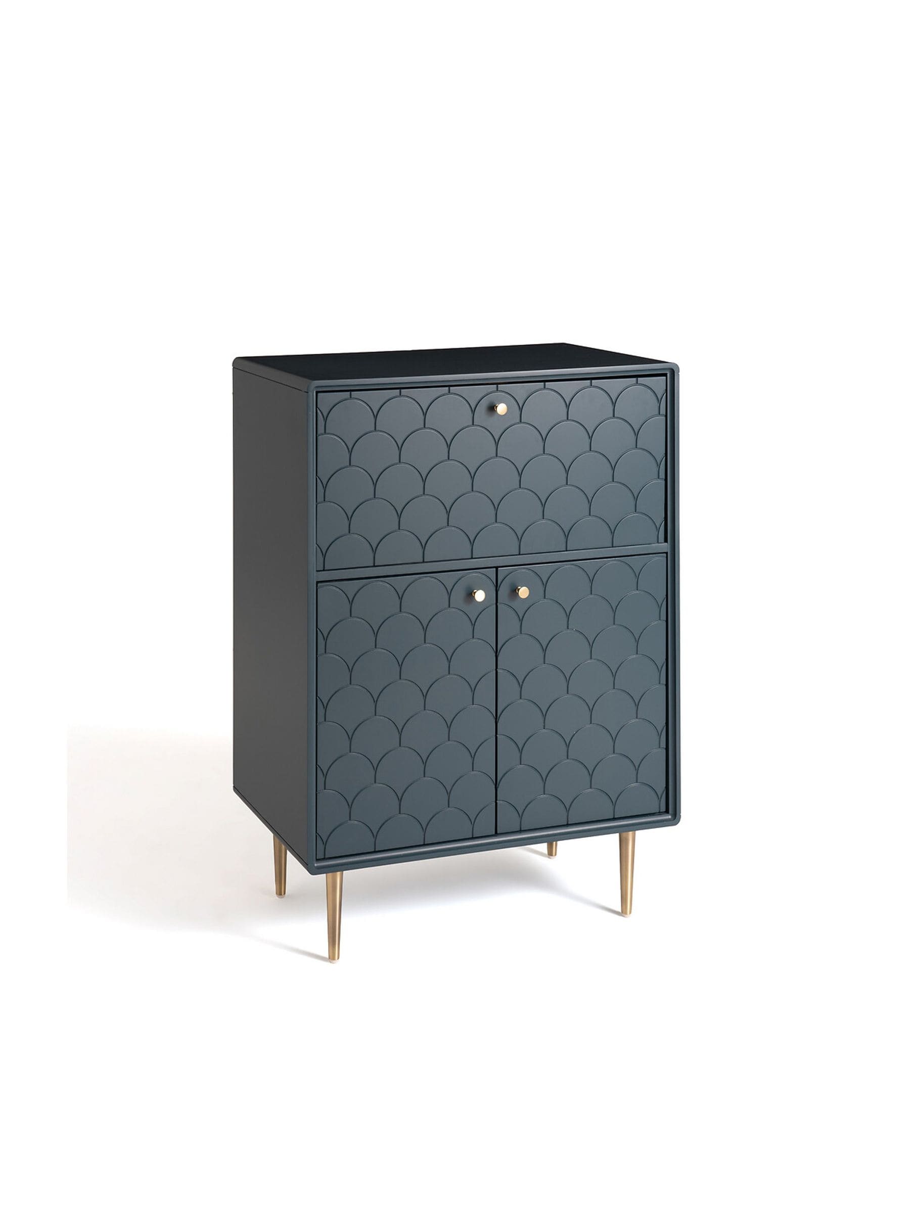La Redoute Prussian Blue Luxore Pine bar cabinet, UK version