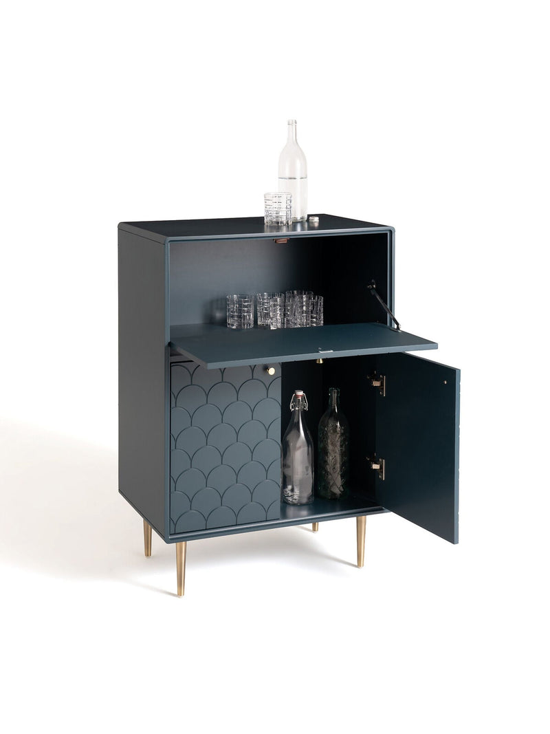 La Redoute Prussian Blue Luxore Pine bar cabinet, UK version