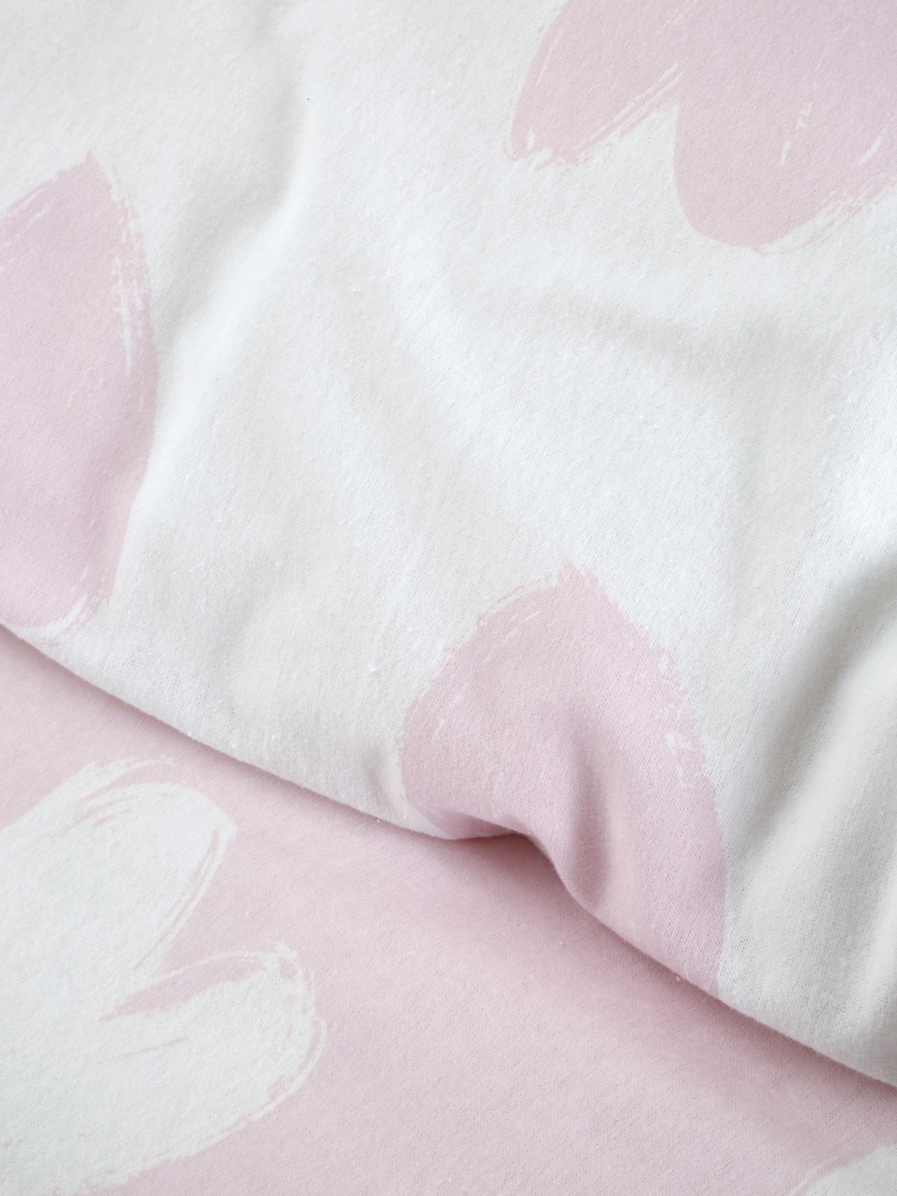 Catherine Lansfield pink supersoft brushed cotton hearts duvet cover set - British product