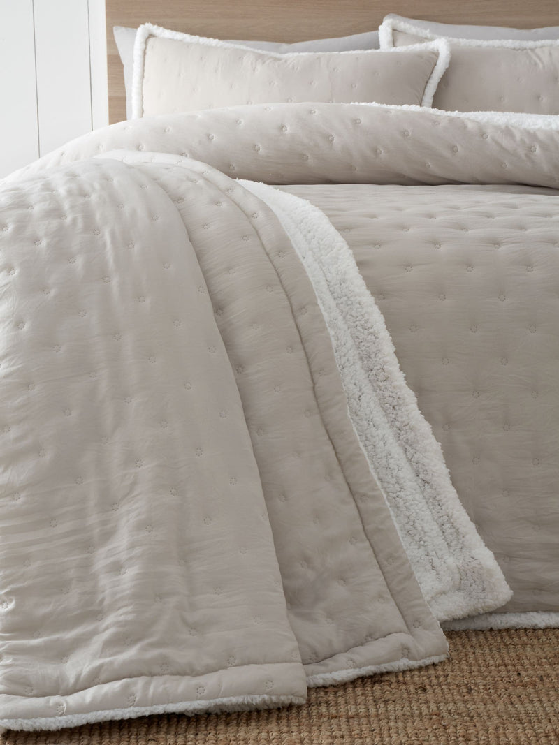 Catherine Lansfield Natural Sherpa bedspread, imported from the UK