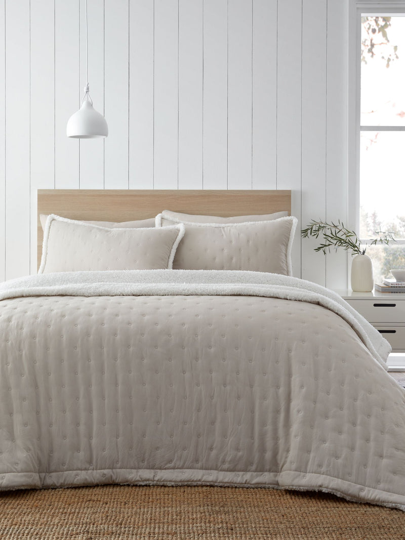 Catherine Lansfield Natural Sherpa bedspread, imported from the UK