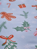 Catherine Lansfield Blue Christmas Gingerbread Non-Iron Duvet Cover Set - British product