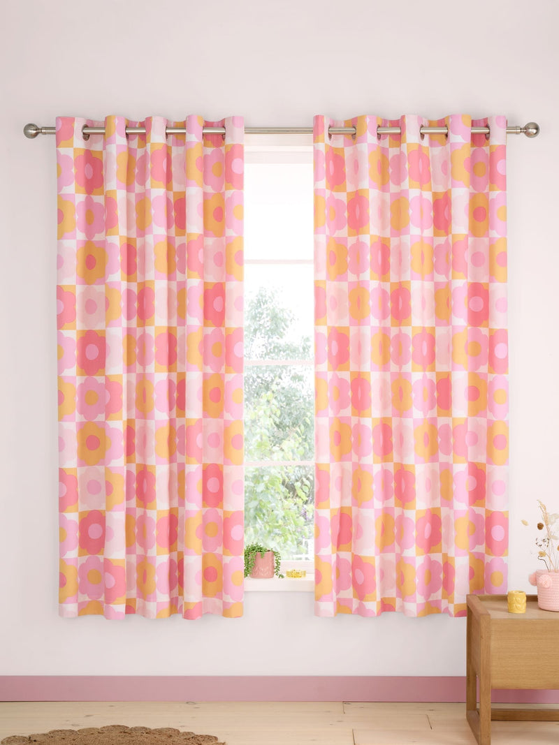 Catherine Lansfield retro daisy eyelet curtains 168x183cm, UK version