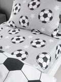 Catherine Lansfield Grey Supersoft 100% Brushed Cotton Football Fitted Sheet