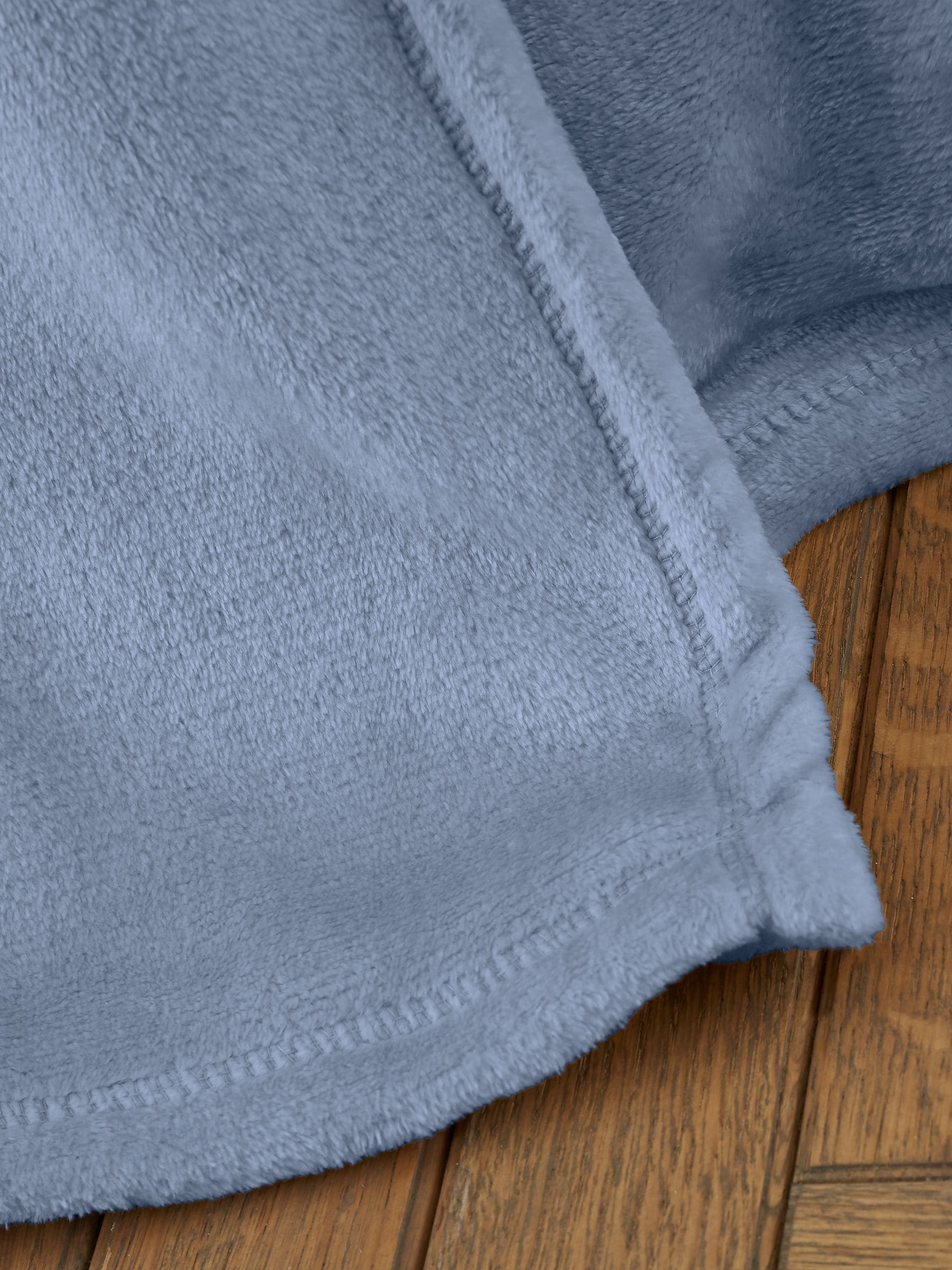 Catherine Lansfield Chambray Blue raschel soft velvet touch throw 130x170cm, UK version