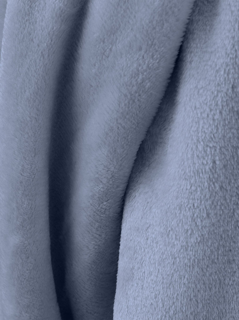 Catherine Lansfield Chambray Blue raschel soft velvet touch throw 130x170cm, UK version