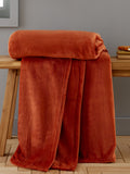 Catherine Lansfield Chambray Blue Raschel Soft Velvet Touch Throw Blanket 130x170cm