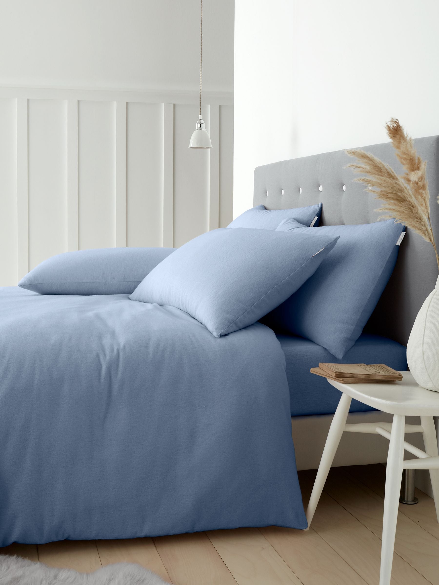 Catherine Lansfield Chambray Blue fitted sheet - British product