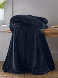 Catherine Lansfield Chambray Blue Raschel Soft Velvet Touch Throw Blanket 130x170cm