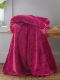 Catherine Lansfield Chambray Blue Raschel Soft Velvet Touch Throw Blanket 130x170cm