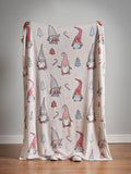 Catherine Lansfield blush pink Christmas gonks fleece throw 130x170cm, UK version
