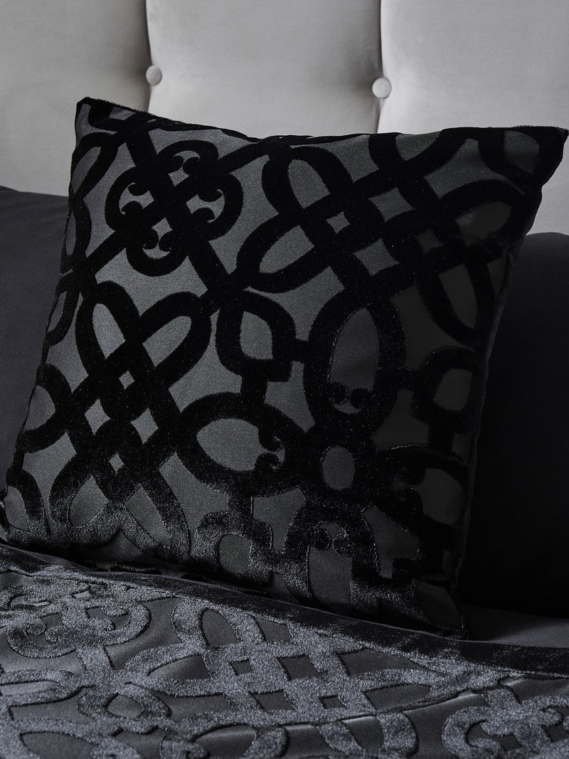 Catherine Lansfield Natural Lattice Cut Velvet Cushion
