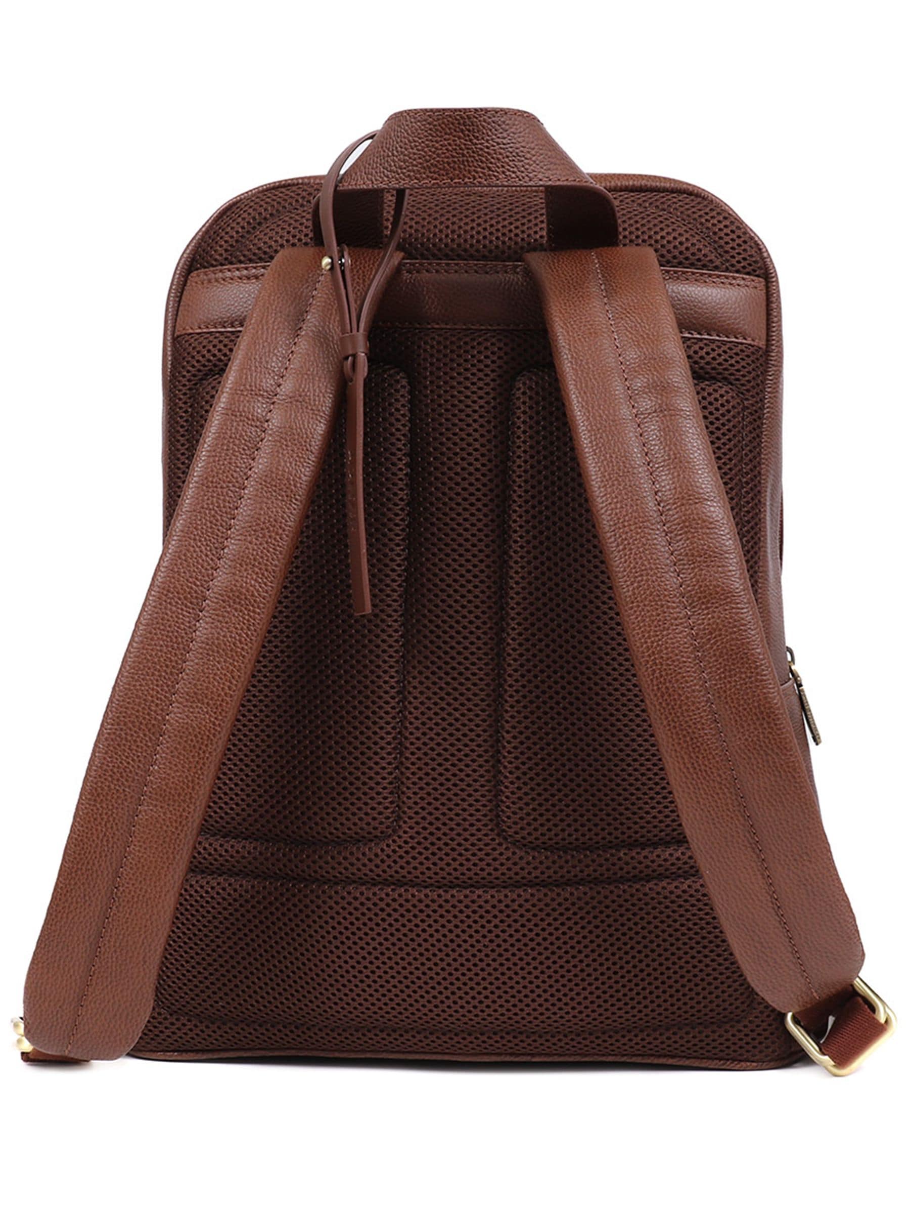 Jones Bootmaker brown Vally leather backpack, imported from the UK