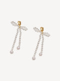 Hermina Athens gold plated Fedra pearl earrings - British product