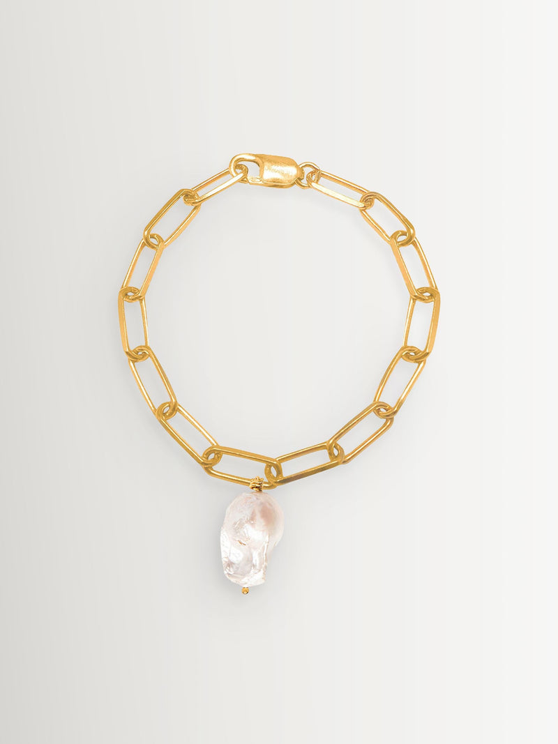 Hermina Athens gold plated asemi baroque pearl bracelet, UK version