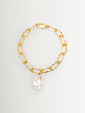 Hermina Athens gold plated asemi baroque pearl bracelet, UK version