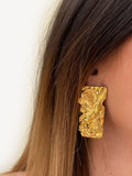 Hermina Athens gold plated Nike foil earrings, UK version