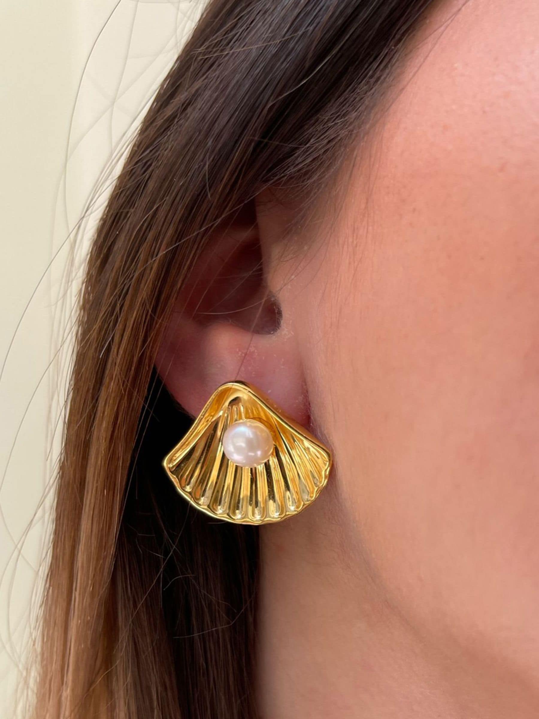 Hermina Athens gold plated kochyli earrings, UK version