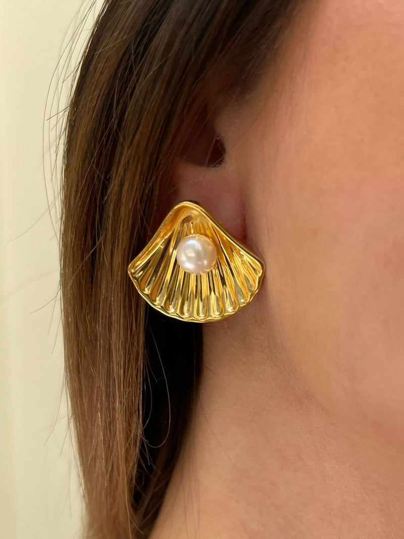 Hermina Athens gold plated kochyli earrings, UK version