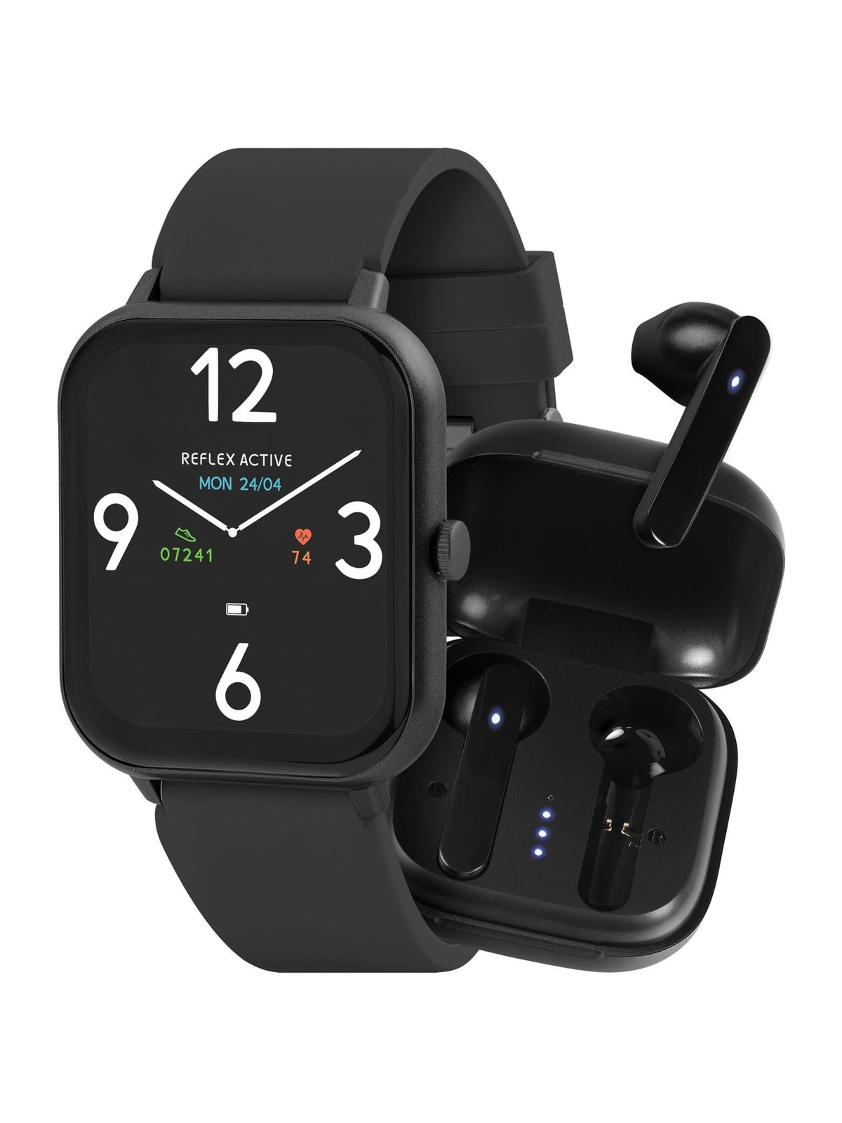 Reflex Active smartwatch earbud set Black Series 17, imported from the UK