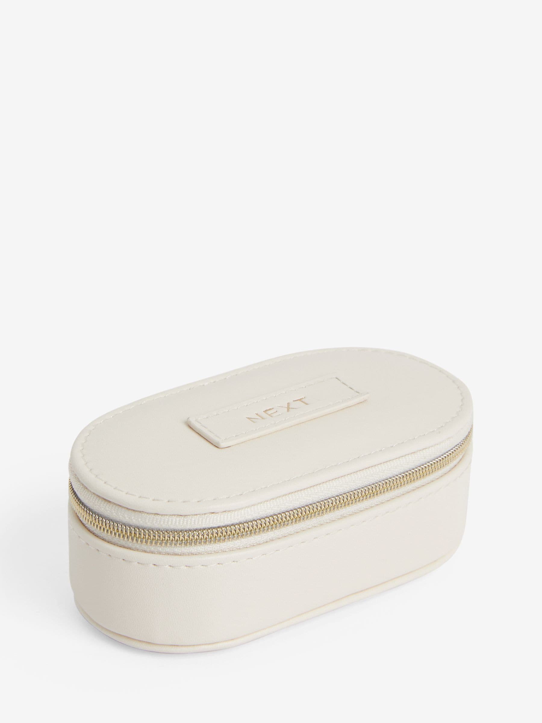 Off-White mini travel jewellery box, imported from the UK