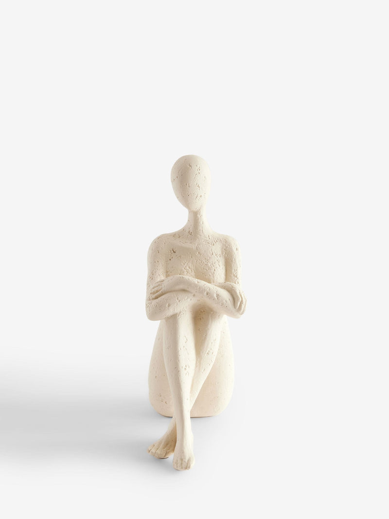 Natural Scandi sitting figure ornament 22.5cm - British product