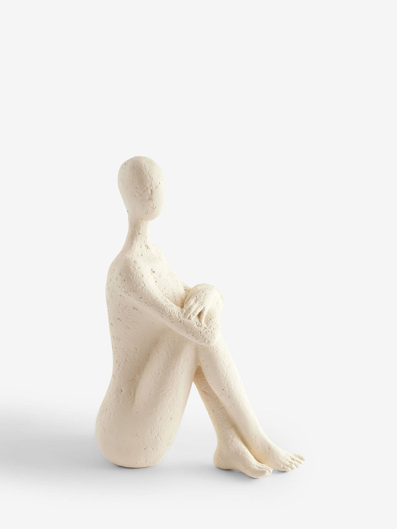 Natural Scandi sitting figure ornament 22.5cm - British product