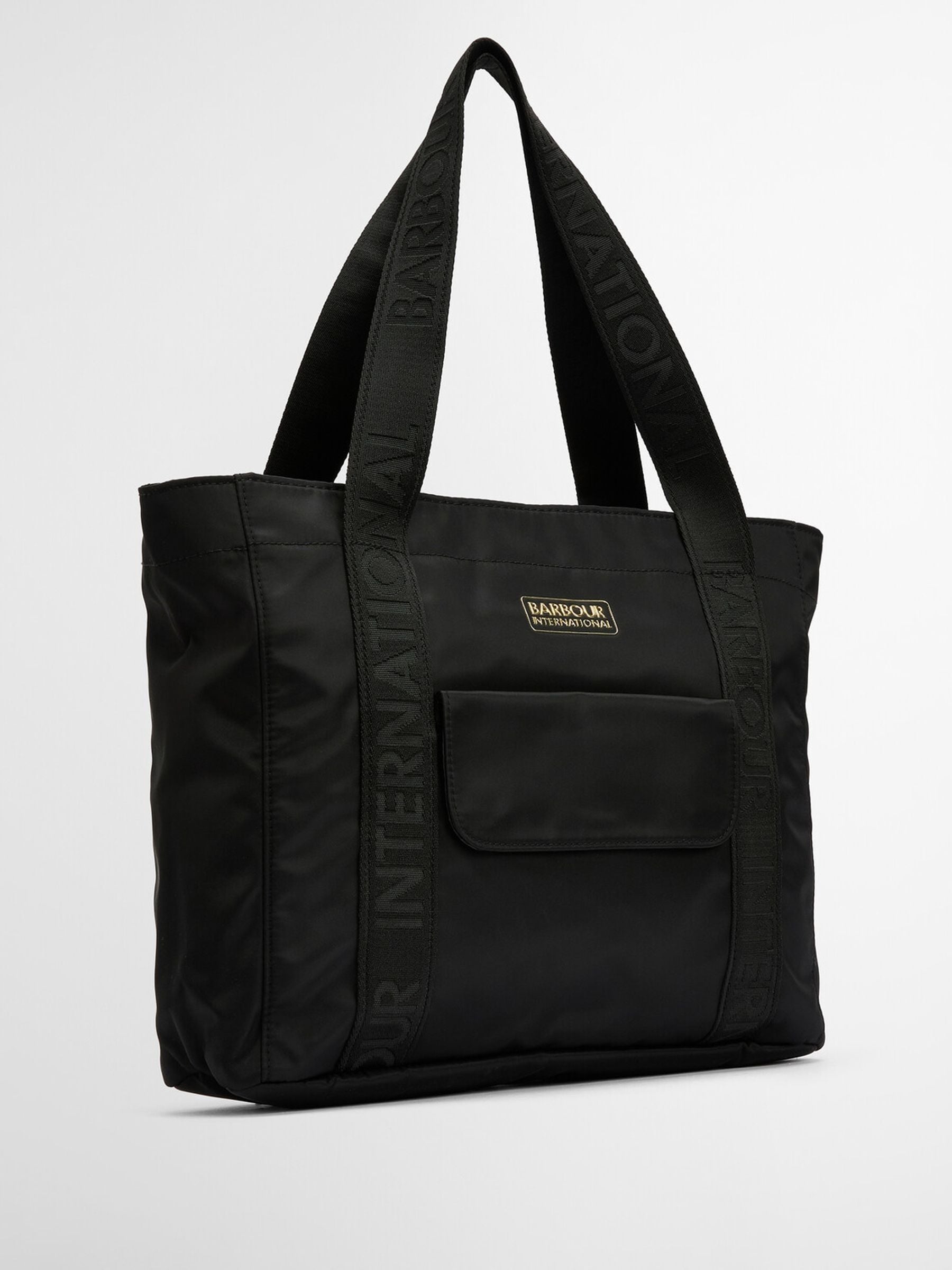 Barbour International black tote bag Qualify Logo, UK version