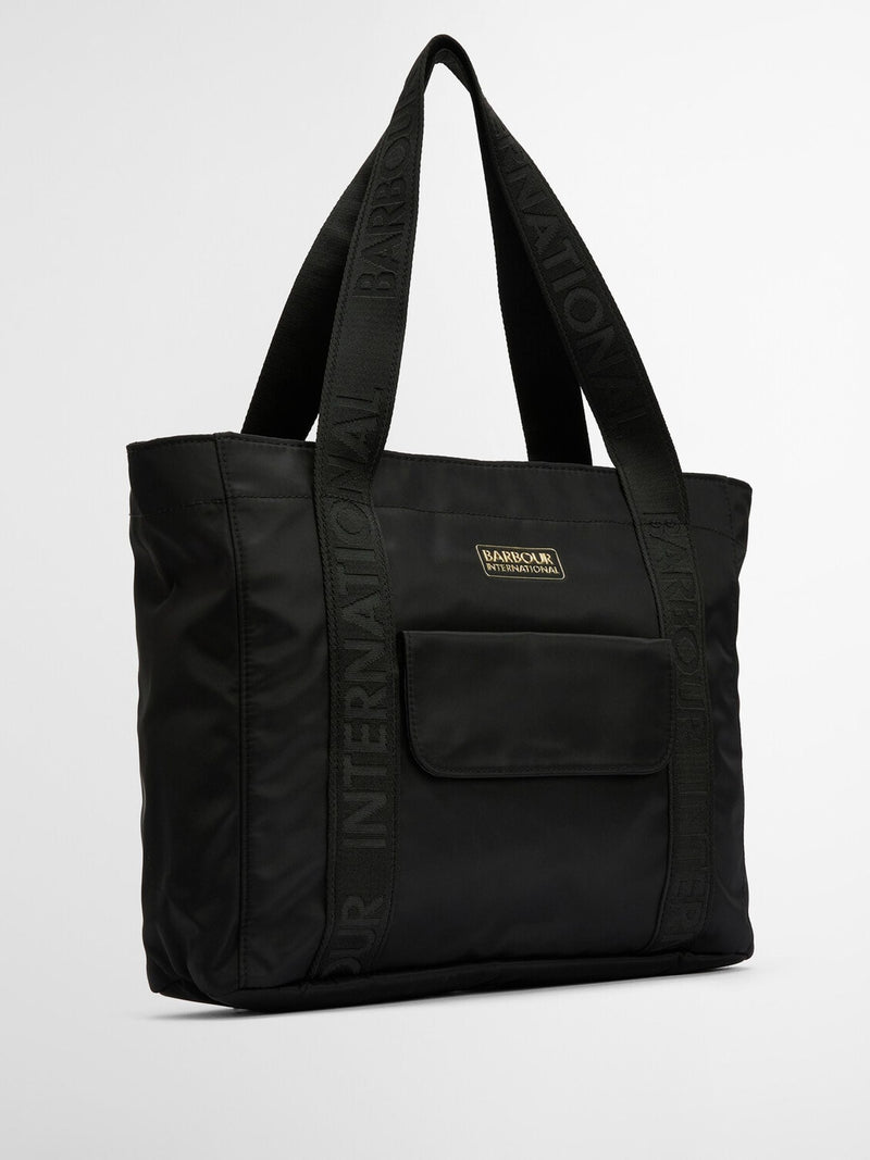 Barbour International black tote bag Qualify Logo, UK version