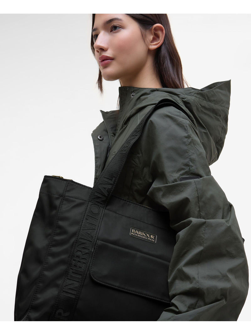 Barbour International black tote bag Qualify Logo, UK version