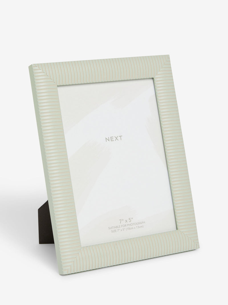 Green linear pattern photo frame set of 2 (British brand)