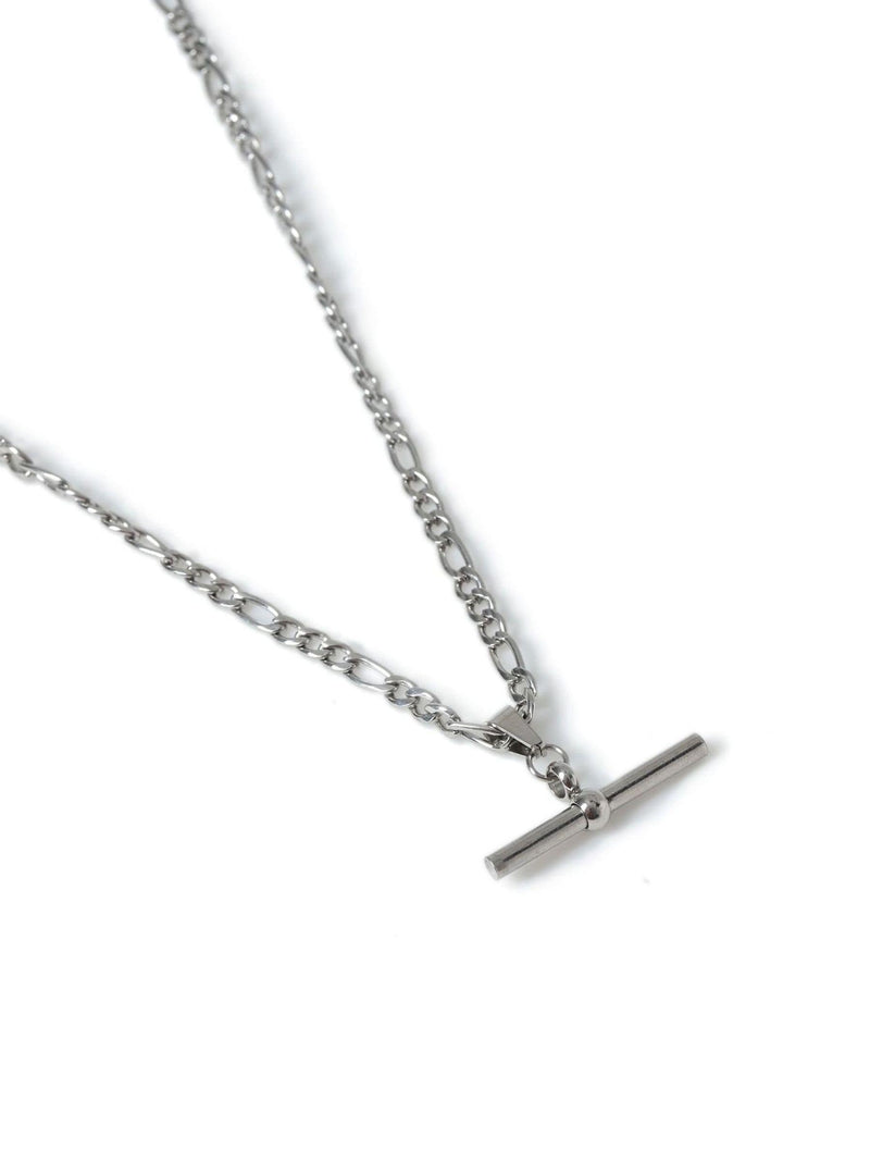 Silver tone stainless steel Tbar necklace (British brand)