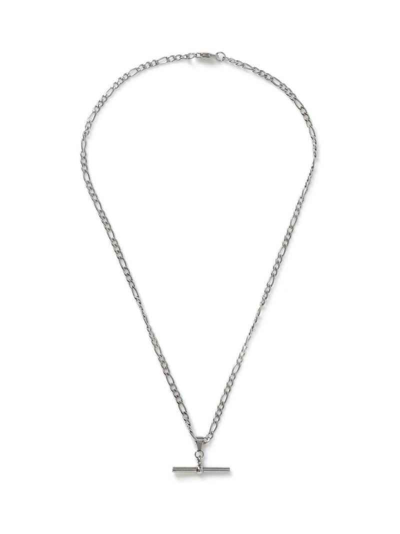 Silver tone stainless steel Tbar necklace (British brand)