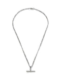 Silver tone stainless steel Tbar necklace (British brand)