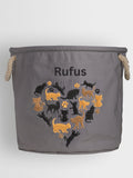 RUFF Personalised 100% Cotton Cat Heart Toy Tub