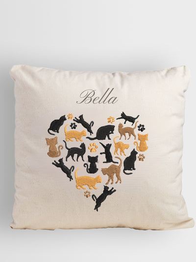 Next RUFF Personalised Cat Heart 100% Cotton Cushion- Buy online at McGrocer