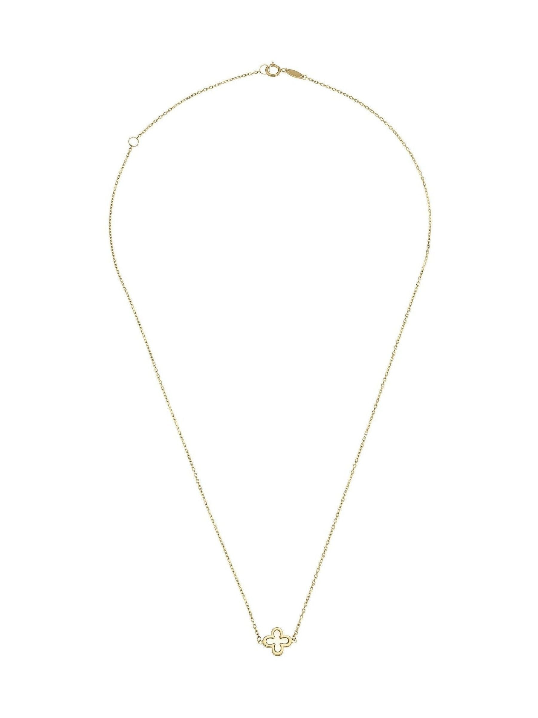 Beaverbrooks 9ct gold mother of pearl clover necklace, UK version