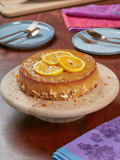 Next Bread + Butter Acacia Rounded Edge Footed Cake Plate 30cm- Buy online at McGrocer