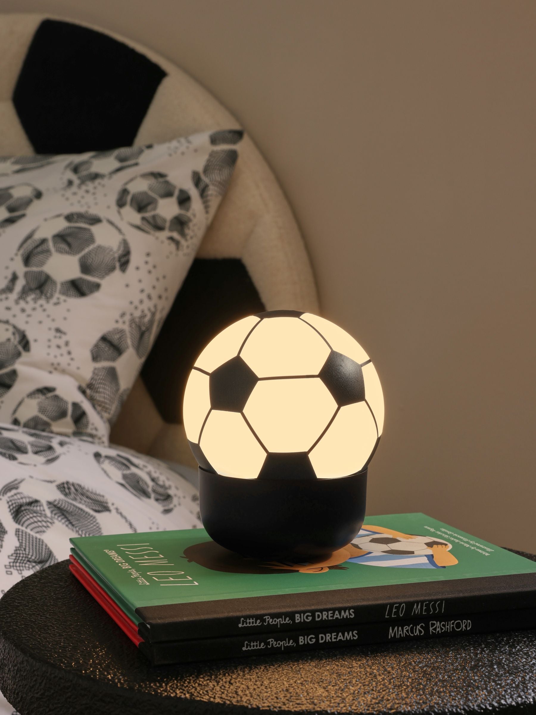 Black Pod rechargeable football touch lamp - British product