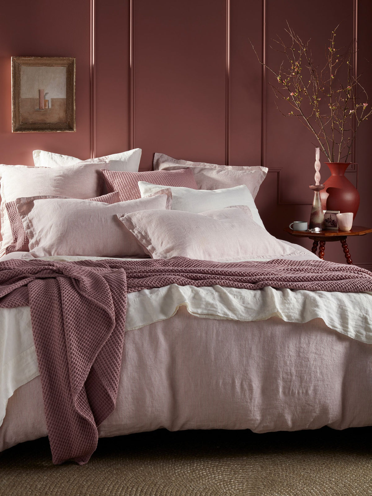 Secret Linen Store duvet cover vintage rose sid stripe (British brand)