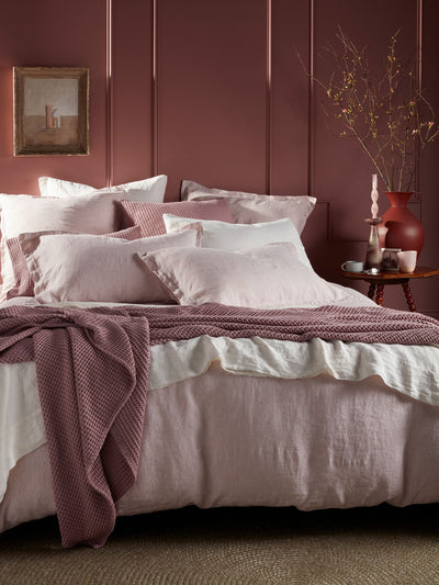 Next Secret Linen Store Vintage Rose Sid Stripe Linen Duvet Cover- Buy online at McGrocer