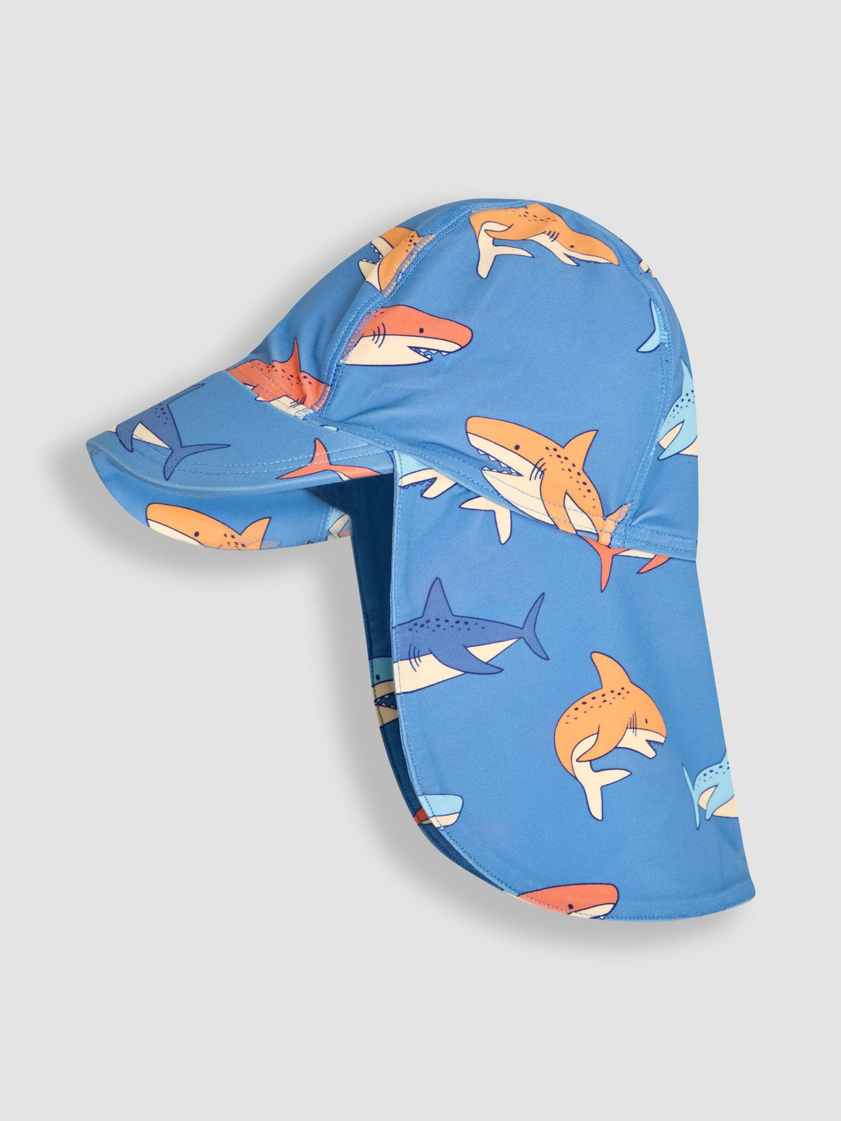 JoJo Maman Bébé blue shark UV sun protection swim hat (British brand)