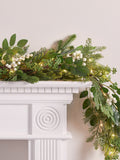 Lights4fun berry white Christmas garland 2m, UK version