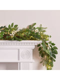 Lights4fun berry white Christmas garland 2m, UK version