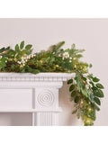 Lights4fun berry white Christmas garland 2m, UK version